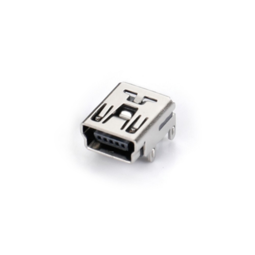 02BR-1101 MINI USB 5F 90度 DIP B型四腳插板有打點(diǎn) T型卡點(diǎn) H5.8