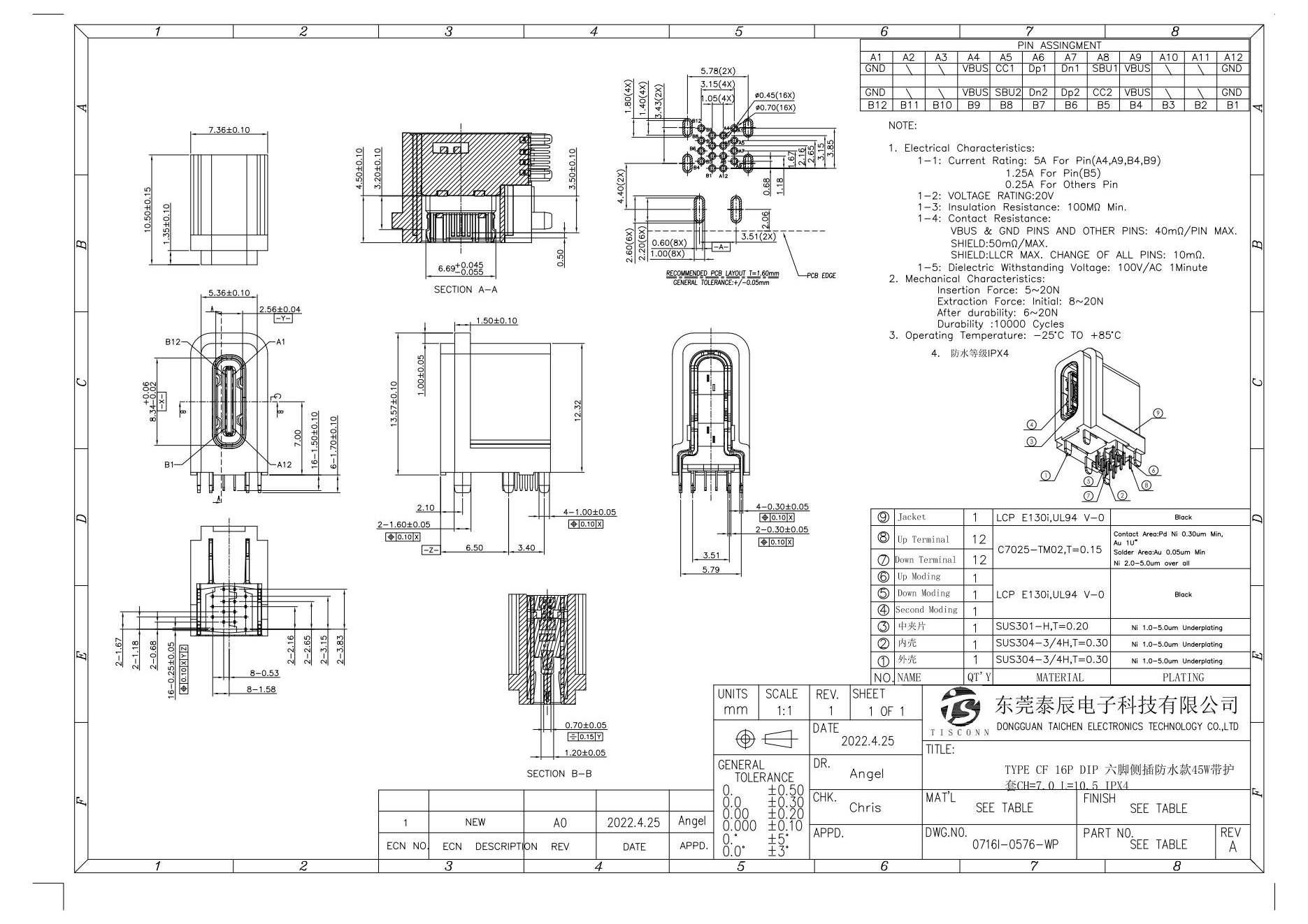 0716I-0576-WP  TYPE CF 16P DIP 六腳側(cè)插防水款45W帶護(hù)套CH=7.0 L=10.5 IPX4_00.jpg